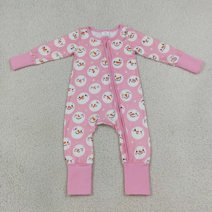 Sibling Baby Girls Kids Pink Long Sleeves Zipper Romper Sets Pajamas Blankets Christmas Clothes