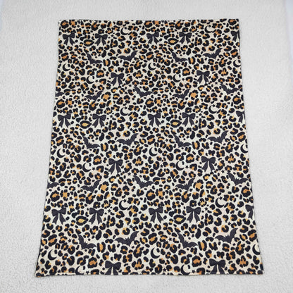 Baby Girls Toddler Bats Leopard Halloween Black Blanket