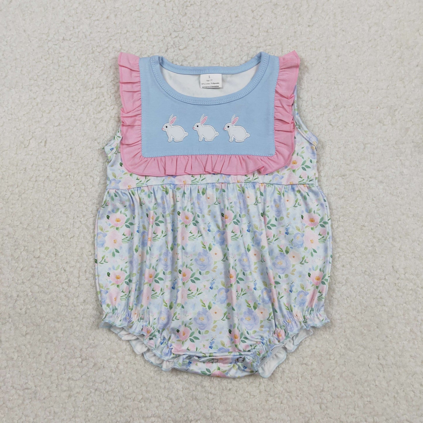 RTS Baby Boys Short Sleeves Embroidery Rabbits Shirt Stripes Pockets Shorts Easter Set
