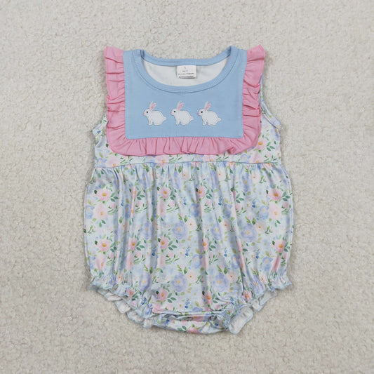 RTS Baby Boys Short Sleeves Embroidery Rabbits Shirt Stripes Pockets Shorts Easter Set