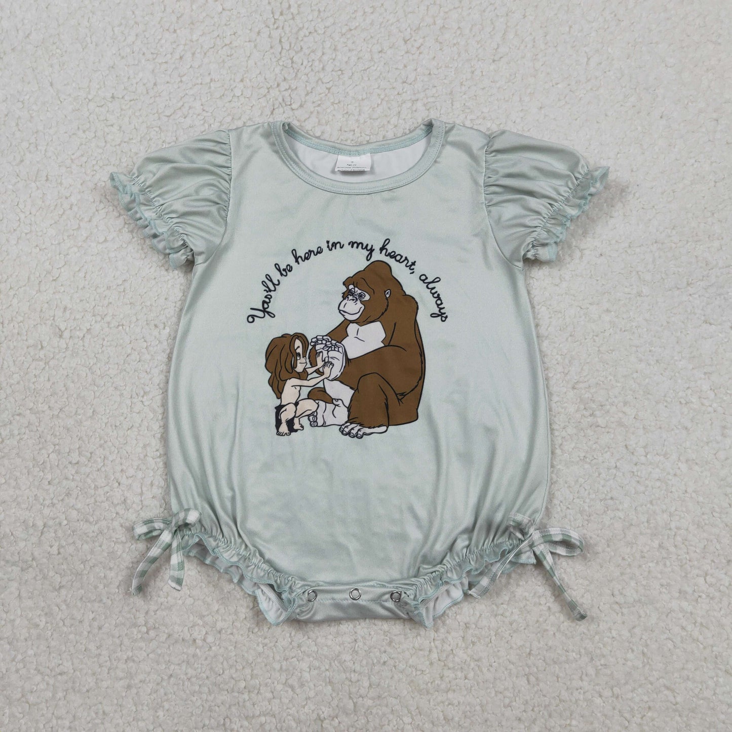 RTS Sibling Baby Boys Girls Kids Short Sleeves Monkey Cartoon Summer Bubble Romper Sets