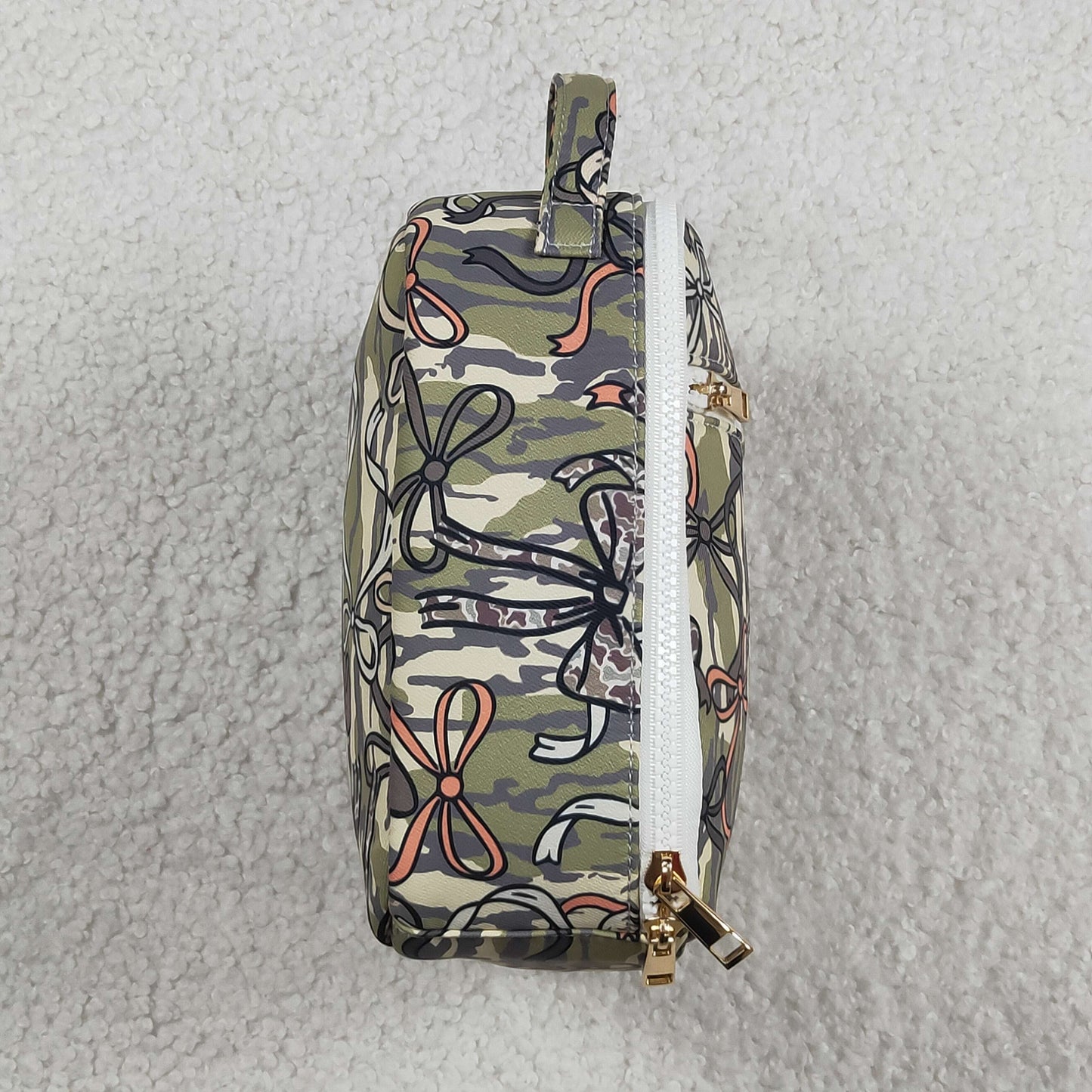Baby Girls Kids Camo Bows Print Lunch Box Picnic Thermal Bag