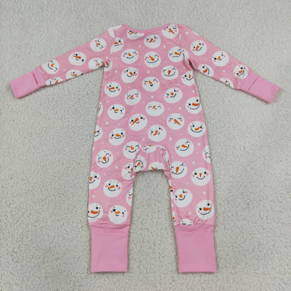 Sibling Baby Girls Kids Pink Long Sleeves Zipper Romper Sets Pajamas Blankets Christmas Clothes