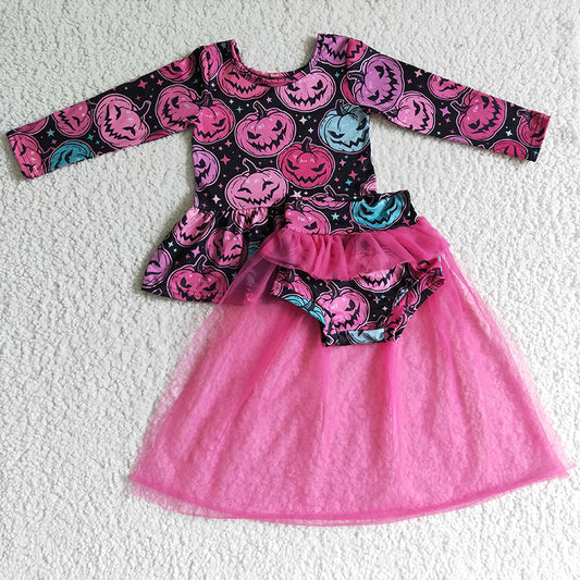 Promotion Baby Girl Halloween Pumpkins Tulle Outfit
