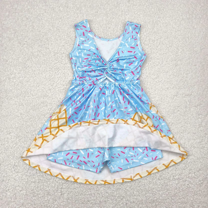 RTS Sibling Baby Girl Sleeveless Drips Summer Knee Length Yoga Active Dresses ( No.1-6 )