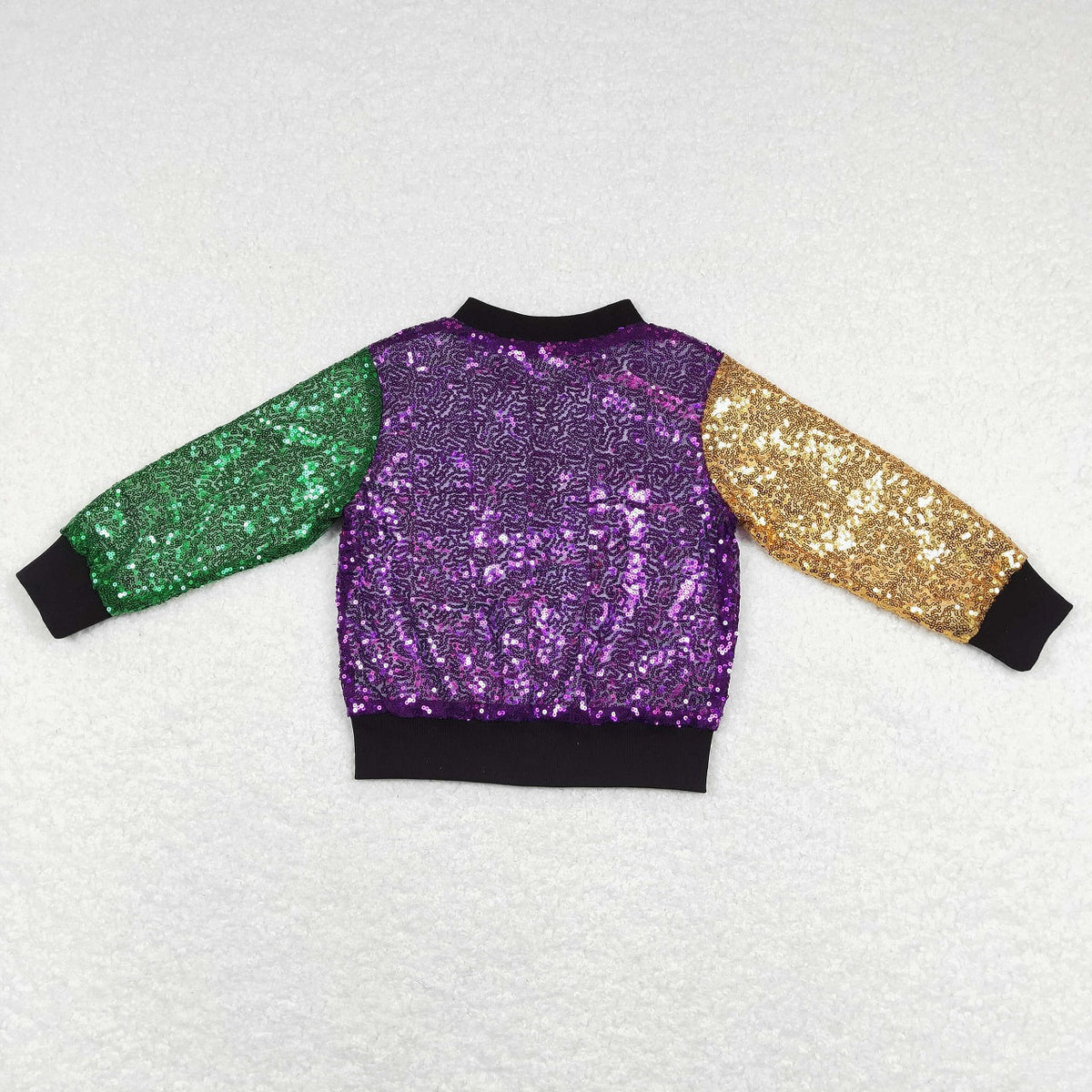 Baby Boys Girls Kids Long Sleeves Mardi Gras Zipper Sequins Coat Jacket RTS