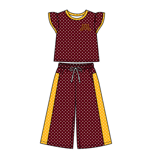 Moq 5 Baby Girls Kids Short Sleeves Shirt Pants Team Set Clothes