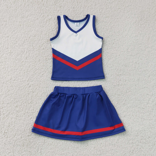 Baby Girls Kids Sleeveless Vest Navy Skirt Shorts Set Yoga Active Team Clothes