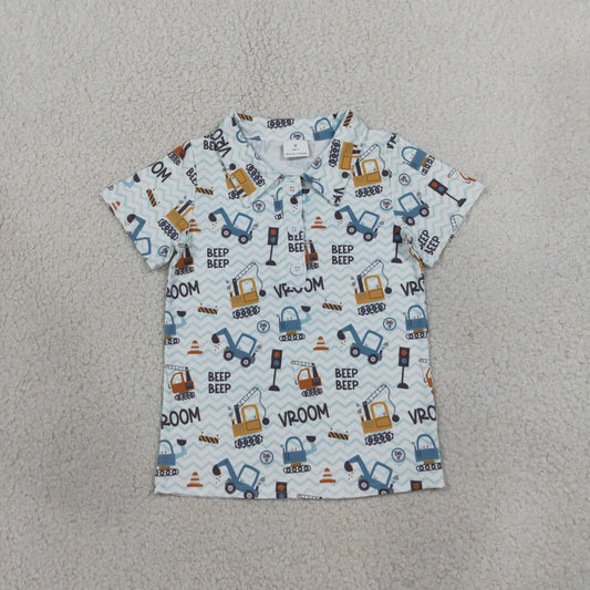 Baby Boys Toddler Short Sleeves Construction Polo Shirt Tops