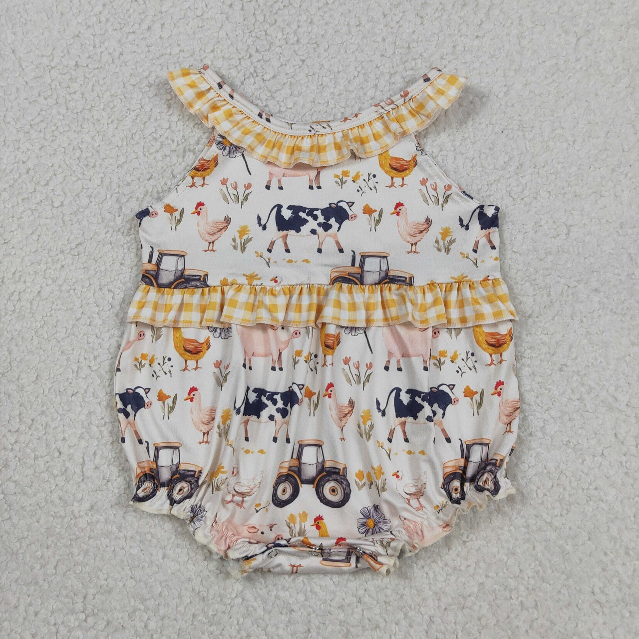 Sibling Baby Girls Kids Farm Animals Tractors Tops Shorts Set Dress Romper Summer Clothes