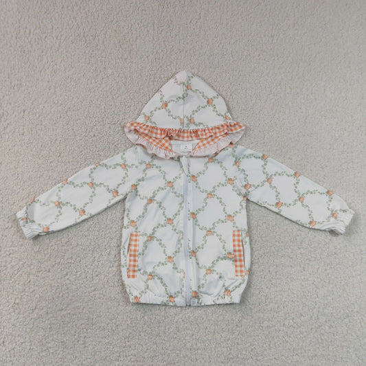 Baby Girls Kids Long Sleeve Pumpkins Pockets Plaid Hoodie Zipper Tops Fall Clothes