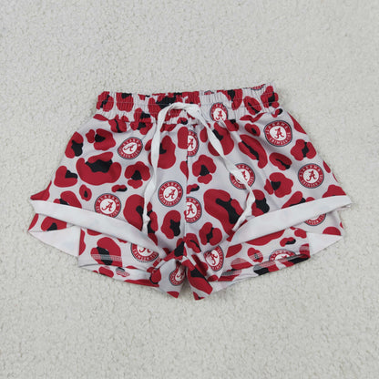 Baby Girls Kids Red Leopard A Team Yoga Active Ruffle Shorts Bottom