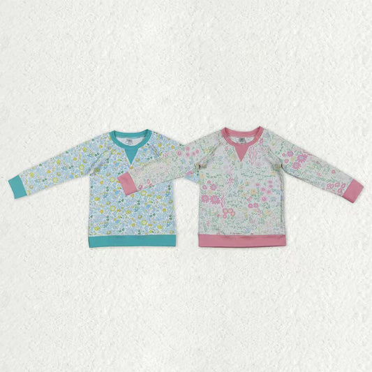 Sibling Baby Girls Kids Long Sleeves Flower Yoga Active Shirts Tops