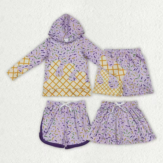 Sibling Baby Boys Girls Sprinkles Drips Hoodie Shirt Shorts Skirts Lavender Clothes