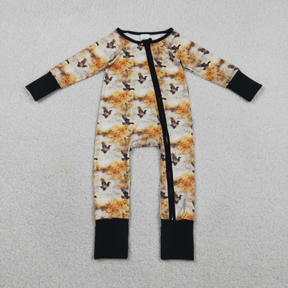 RTS Baby Boys Infant Long Sleeves Ducks Zipper Sleeper Romper