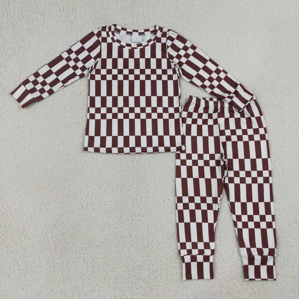 Sibling Baby Boys Kids Long Sleeves Plaid Shirts  Pants Pajamas Sets Clothes