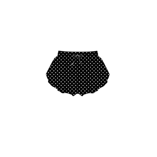 Moq 5 Preorder Baby Girls Kids Dogs Black Yoga Active Ruffle Shorts Bottom Clothes