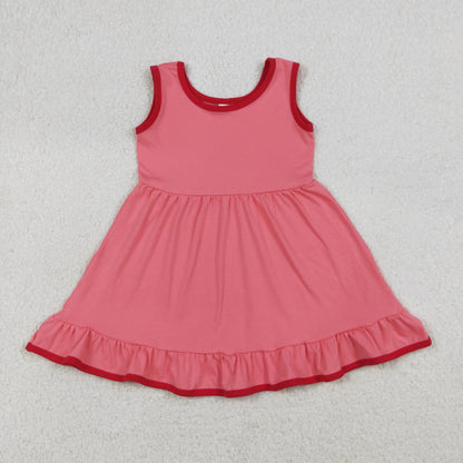 Sibling Baby Girls Kids Sleeveless Knee Length Ruffle Dresses Summer Clothes