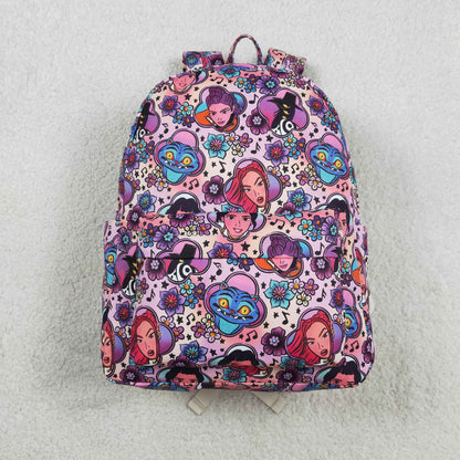 RTS Sibling Baby Girls Kids Singer Print Zipper Backpack School Bags