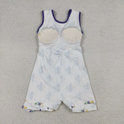 Baby Girls Sleeveless Mardi Gras Anchors Yoga Shorts Knee Length Dress