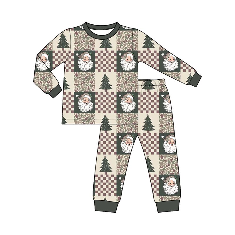 Moq 5 Preorder Baby Boys Kids Santa Tree Shirt Camo Pants Christmas Set Pajamas Clothes