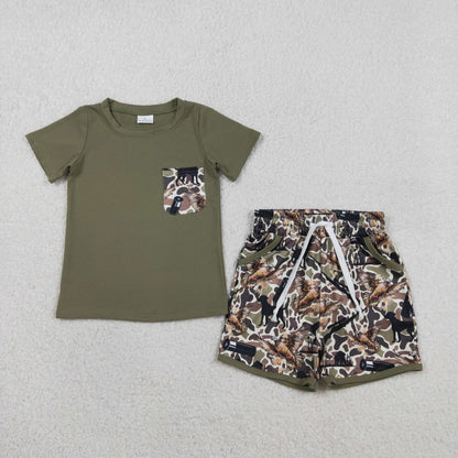 RTS Baby Boys Infant Sleeveless Ducks Dogs Camo Hunting Bubble Romper