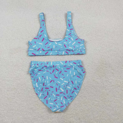 RTS Sibling Adult Family Men Blue Drip Sprinkles Trunks Women Swimsuit