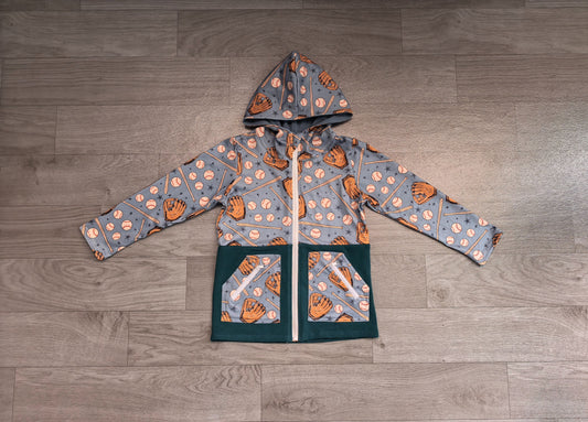 No moq Preorder Baby Boy Long Sleeves Baseball Zipper Pockets Hoodie Shirt