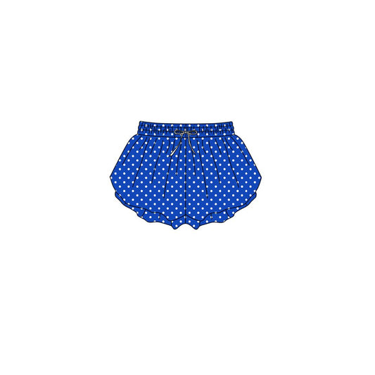 Moq 5 Preorder Baby Girls Kids Dogs Blue Yoga Active Ruffle Shorts Bottom Clothes