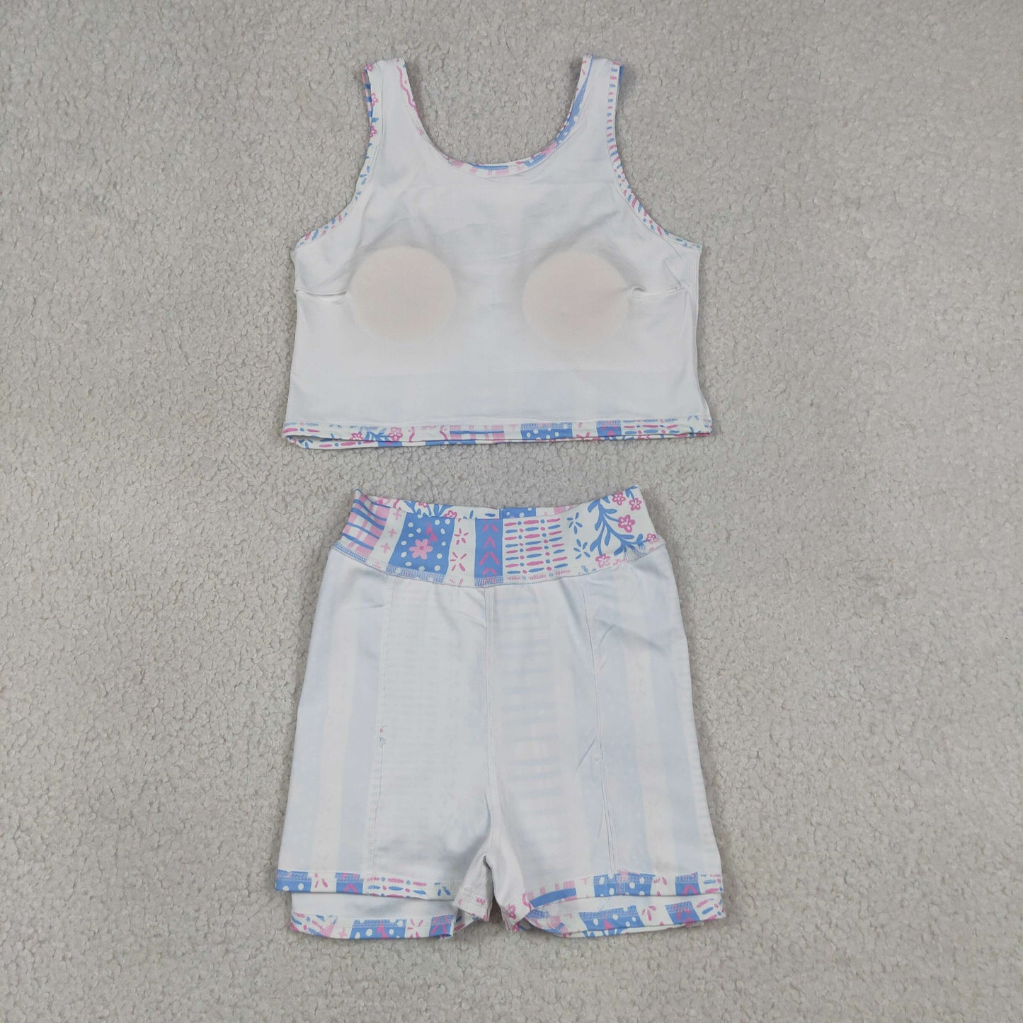 Baby Girl Sleeveless Floral Yoga Active Wear Shirt Shorts Skirt Skort Clothes Set