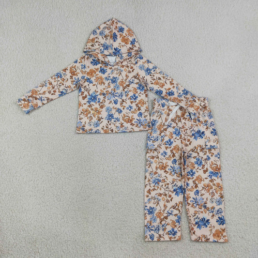 Baby Girls Kids Long Sleeves Hoodie Flower Pullover Pockets Pants Set Clothes