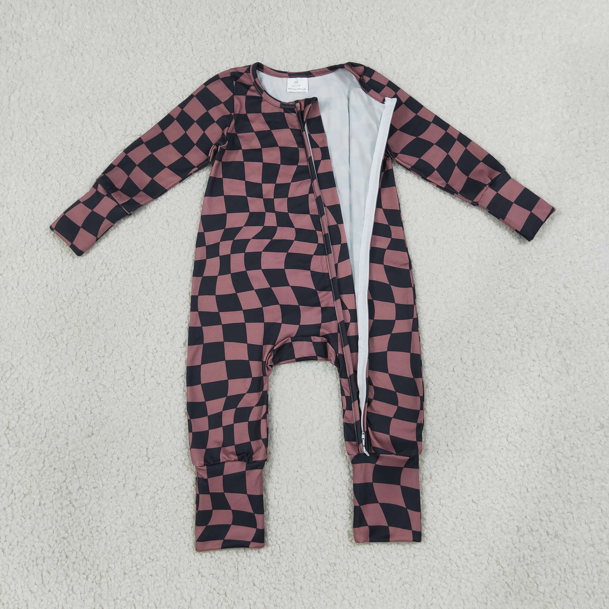 Sibling Baby Boys Long Sleeves Plaid Zipper Footie Sleeper Rompers