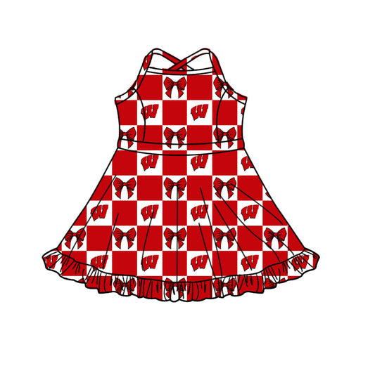 Moq 5 Custom Baby Girls Kids Straps Shorts Knee Length Team Dress Cheer Clothes