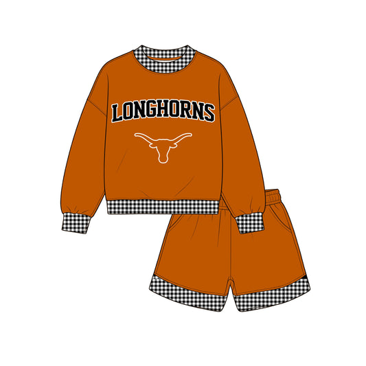 Moq 5 Baby Girls Kids Long Sleeves Shirt Shorts Team Set Clothes