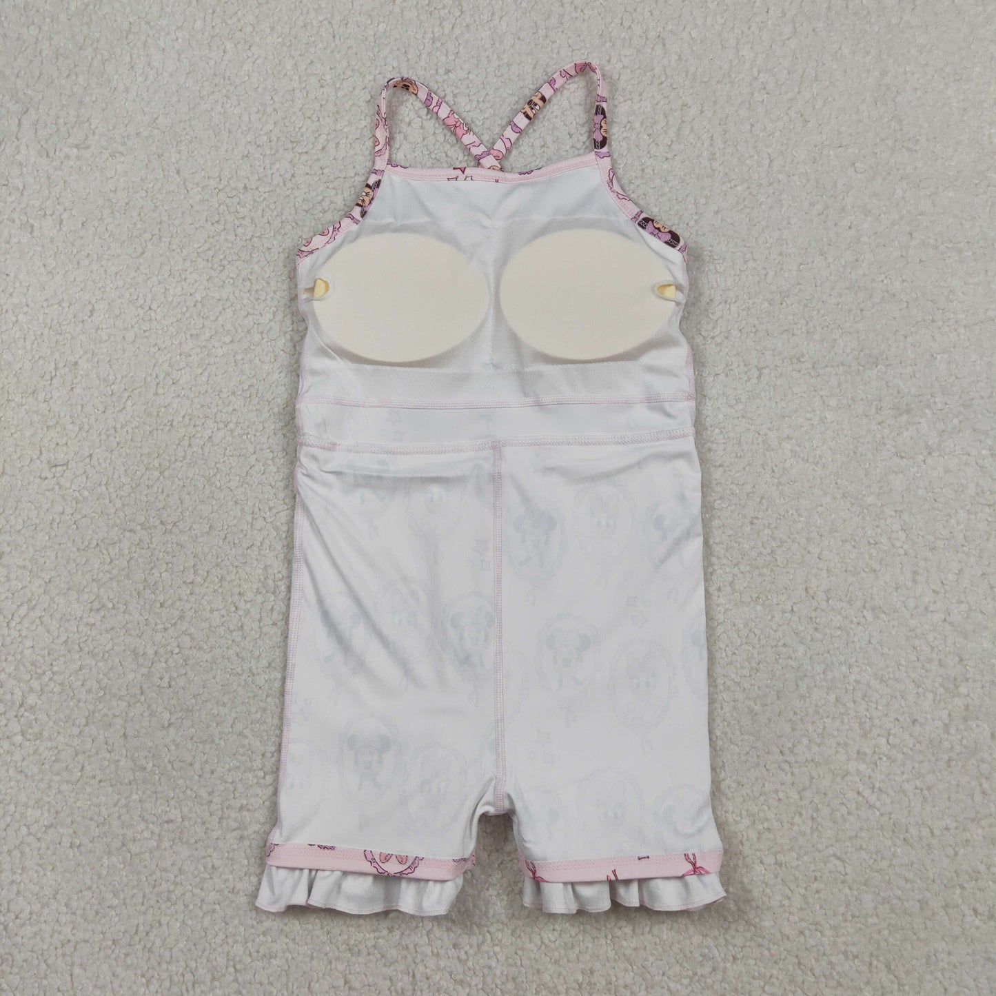 RTS Baby Girls Kids Straps Cartoon Yoga Active Shorts Ruffle Knee Length Dress