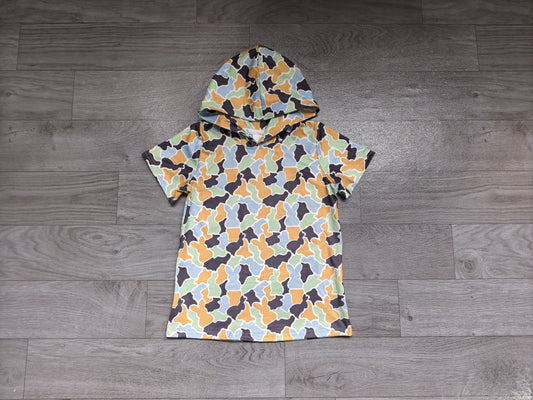 No moq Preorder Baby Boys Toddler Short Sleeves Rabbits Hoodie Easter Shirt Tops Camo Clothes