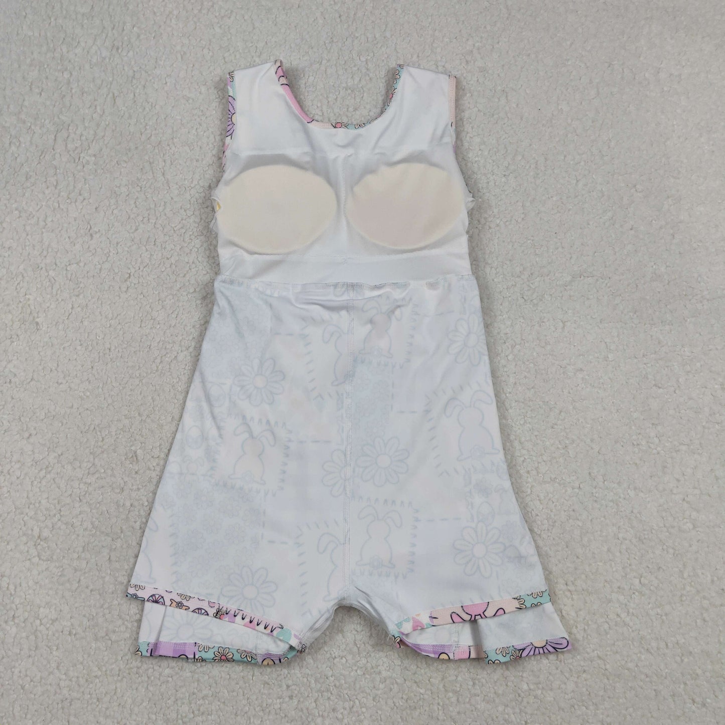 Baby Girls Kids Sleeveless Rabbits Flower Hearts Easter Yoga Knee Length Shorts Dress