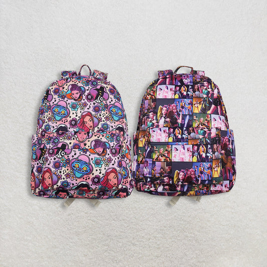 RTS Sibling Baby Girls Kids Singer Print Zipper Backpack School Bags