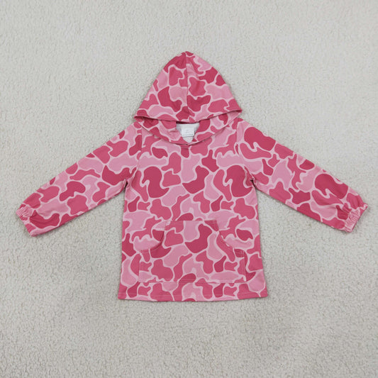 Baby Girls Kids Long Sleeves Camo Hoodie Pink Shirt Tops