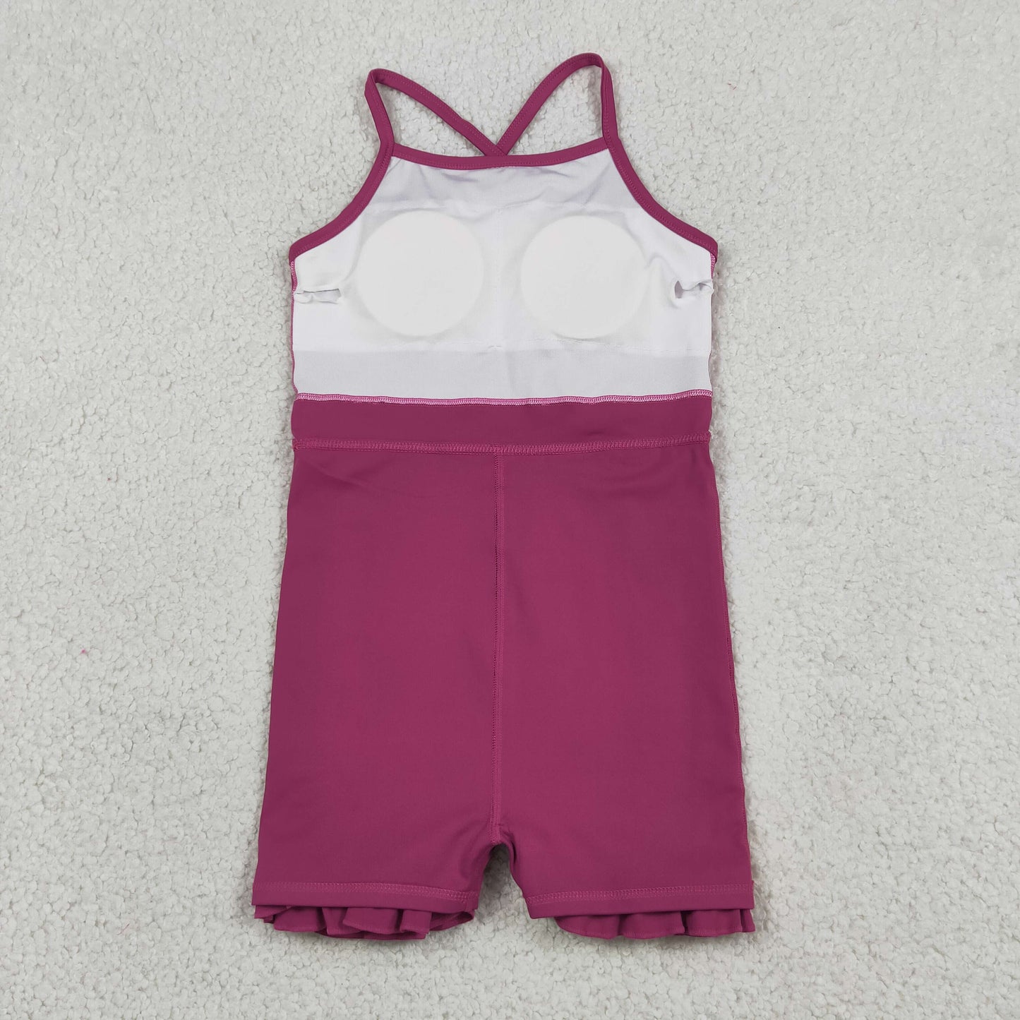 Baby Girls Kids Straps Yoga Active Purple Ruffle Knee Length Dress