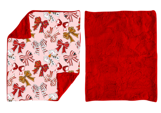 USA Shop Baby Kids Christmas Bows Red Blanket