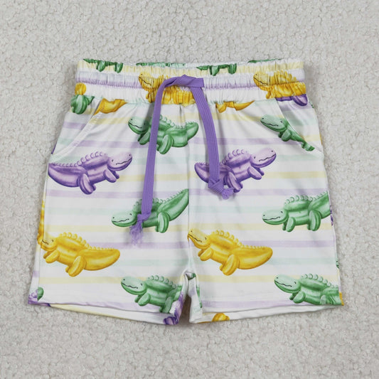 Baby Boy Kids Crocodiles Mardi Gras Pockets Shorts