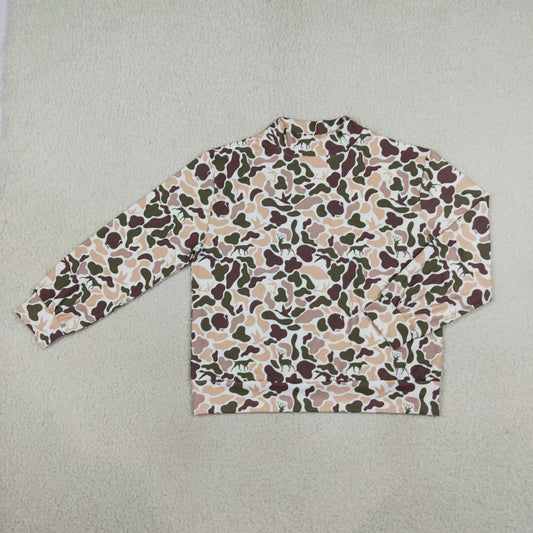 Adult Women Ducks Deer Dogs Camo Shirt Tops Pullover Yoga Active Clothes