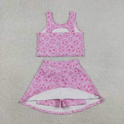 Sibling Baby Girls Toddler Soccer Shirts Shorts Pink Sets Summer Clothes