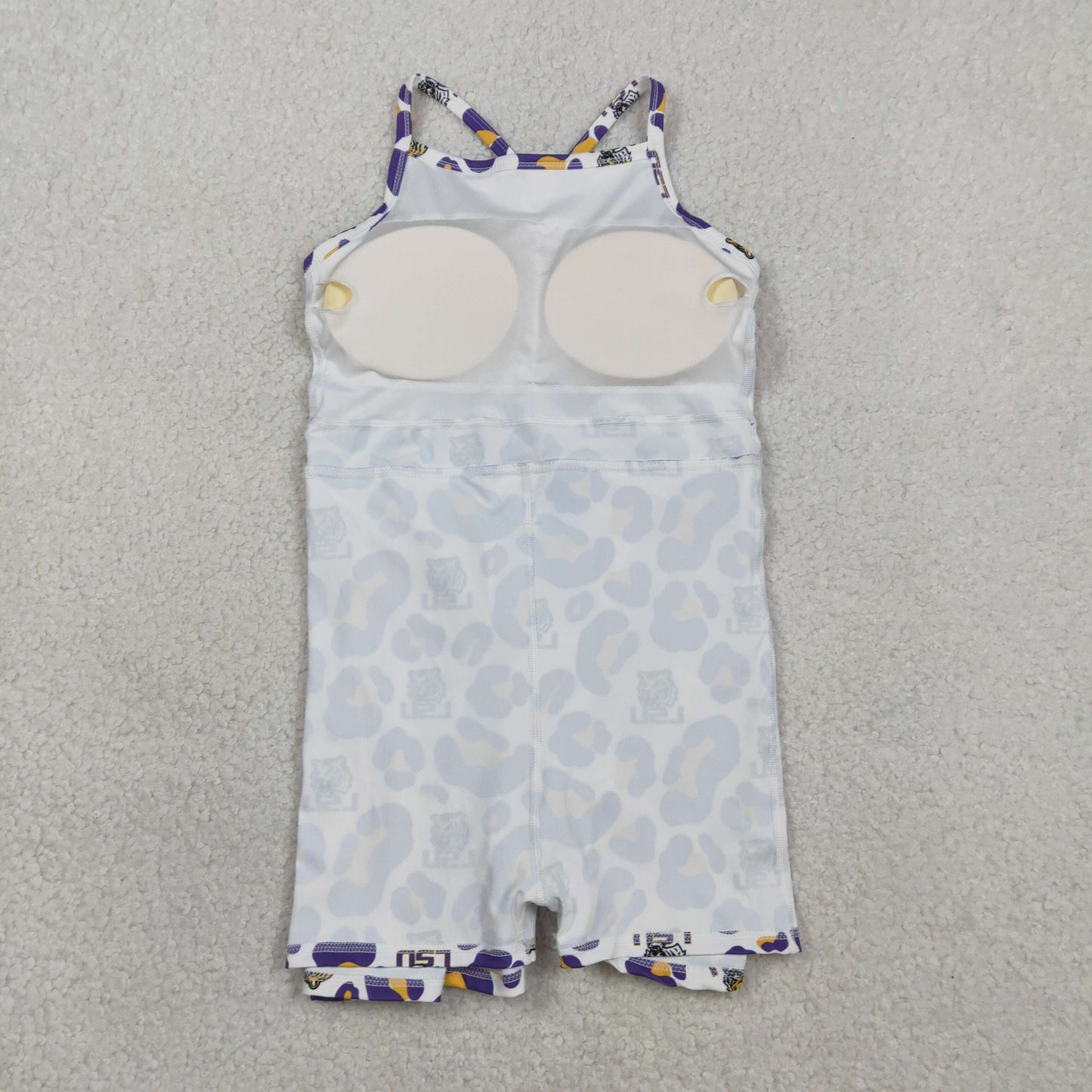 RTS Baby Girls Kids Straps Purple Leopard Tigers Team Yoga Active Shorts Knee Length Dress