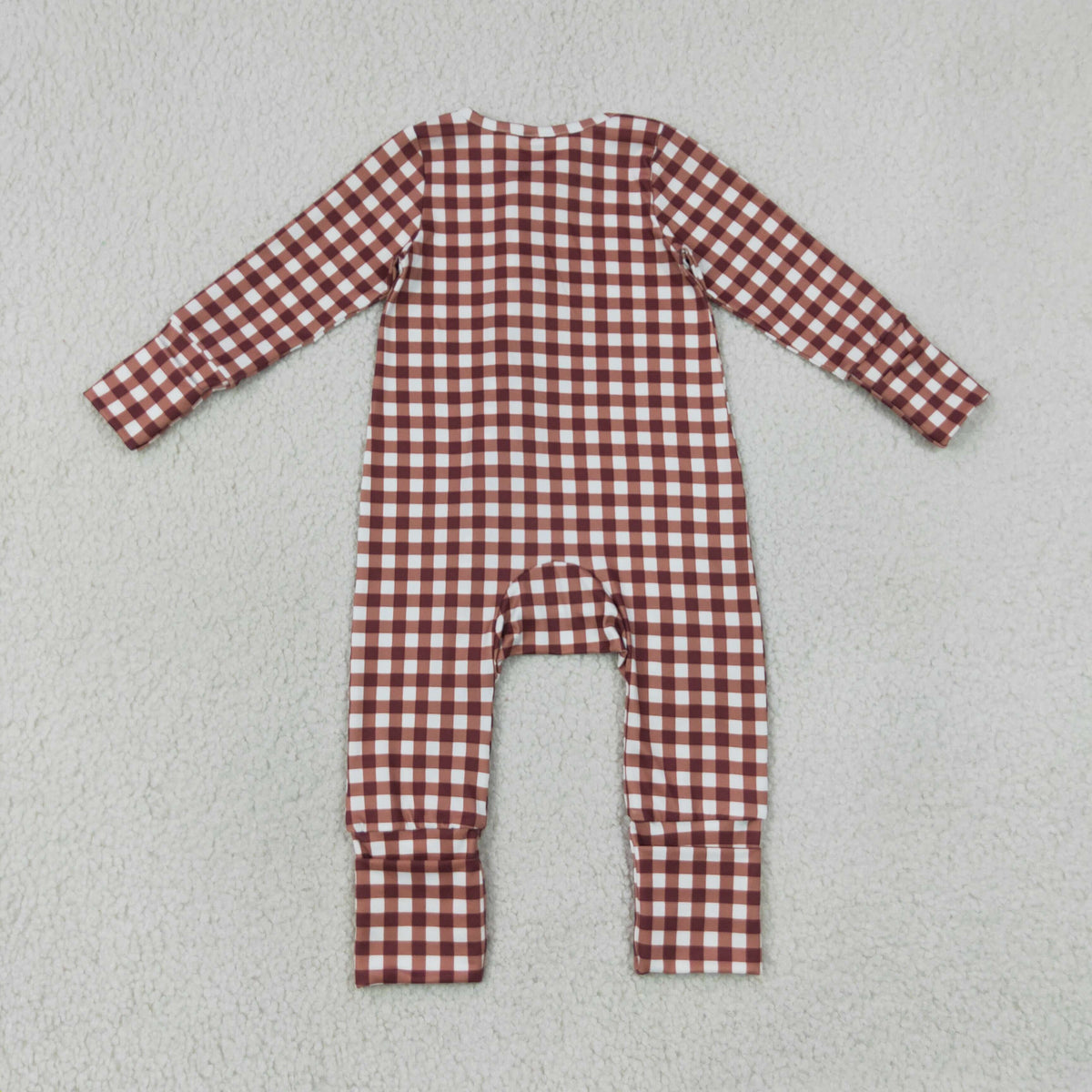 Sibling Baby Boys Kids Long Sleeves Plaid Zipper Footie Romper Pajamas Set Clothes