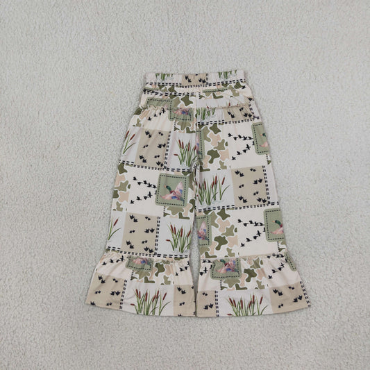 Baby Girls Kids Ducks Green Camo Ruffle Pants Bottoms Clothes