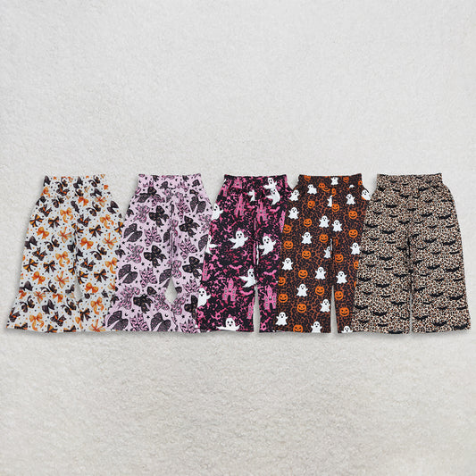 Sibling Baby Girls Kids Halloween Bows Pumpkins Ghosts Pants Bottoms Clothes
