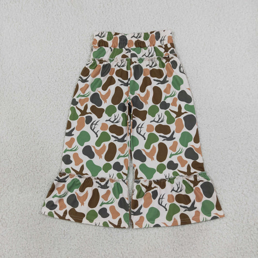 Baby Girls Kids Deer Ducks Camo Ruffle Pants Bottoms Clothes