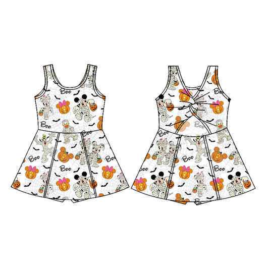 Moq 5 Preorder Baby Girls Kids Pumpkins Cartoon Halloween Shorts Dress Yoga Active Clothes